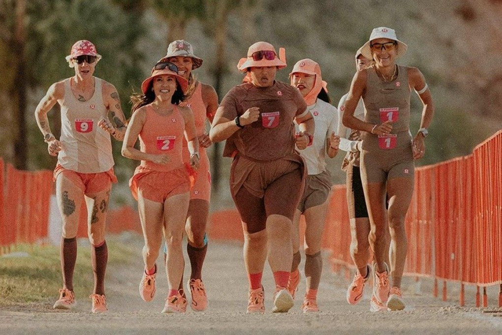 Hongkonger Vriko Kwok (centre) takes part in Lululemon’s six-day ultra-marathon event “Further” with other runners in California in March 2024. Photo: Instagram/lululemon