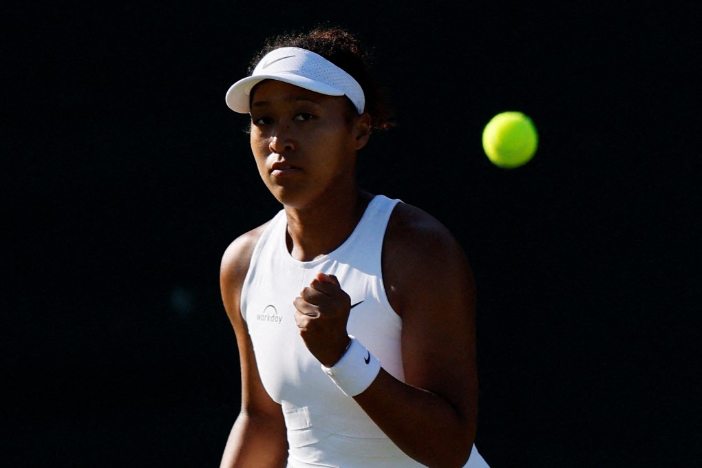 Japan’s Naomi Osaka celebrates beating the Czech Republic’s Katerina Siniakova. Photo: Reuters