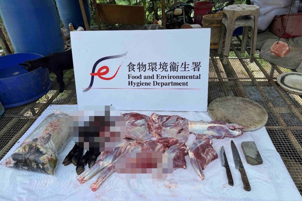 A 51-year-old Hong Kong resident has been arrested for operating an illegal slaughterhouse in Yuen Long. Photo: Handout