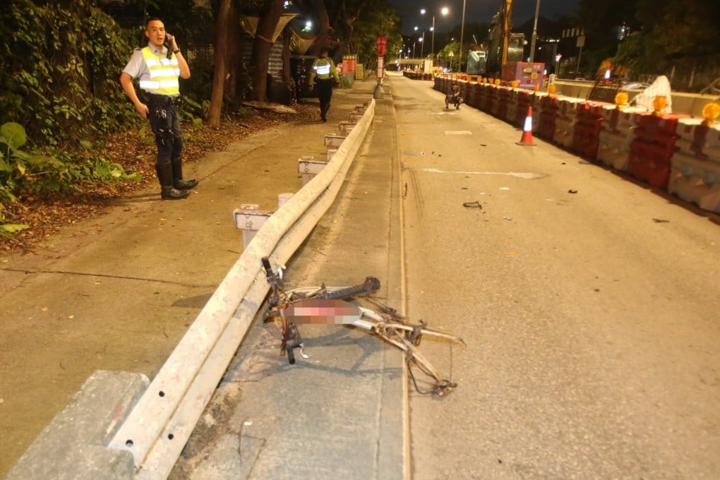 A blurred image of the victim’s bicycle, mangled by the car that crashed into him. Photo: Handout
