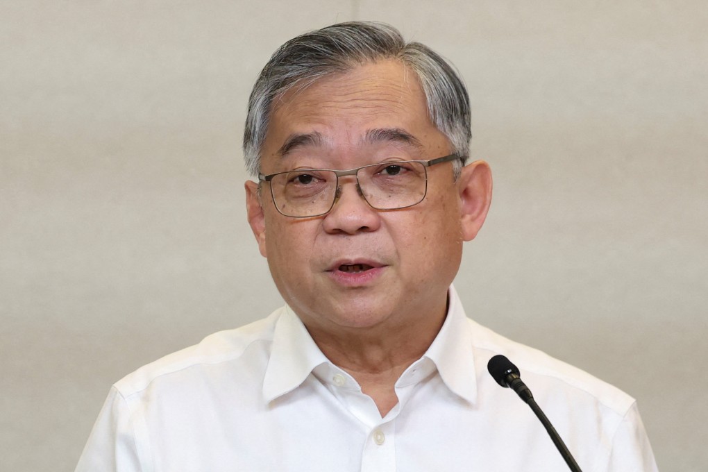 Singapore’s Deputy Prime Minister and Minister of Trade and Industry Gan Kim Yong addresses the US tariffs at a meeting in April. Photo: Reuters