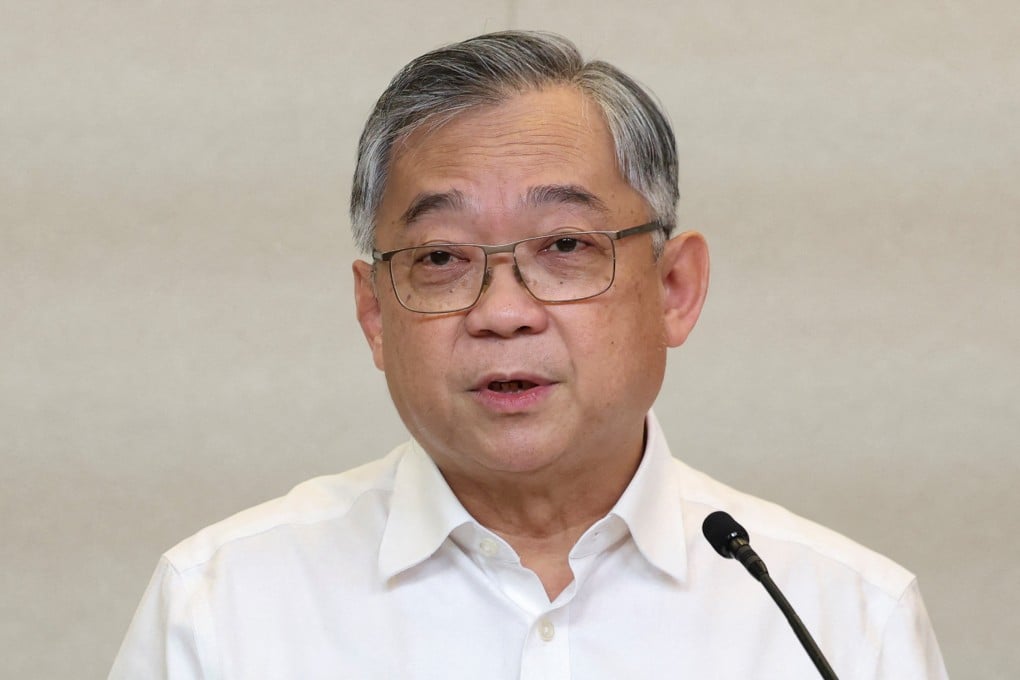 Singapore’s Deputy Prime Minister and Minister of Trade and Industry Gan Kim Yong addresses the US tariffs at a meeting in April. Photo: Reuters