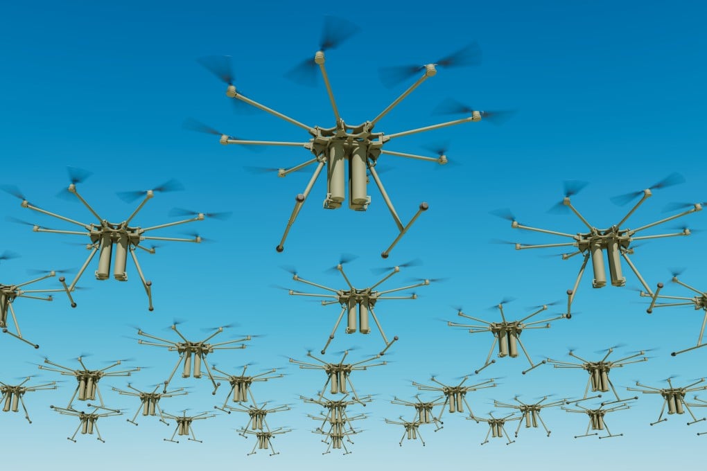 An article in the Chinese military mouthpiece PLA Daily says that warfare involving drone swarms and counter-swarm operations is likely to become a battle of algorithms. Photo: Getty Images