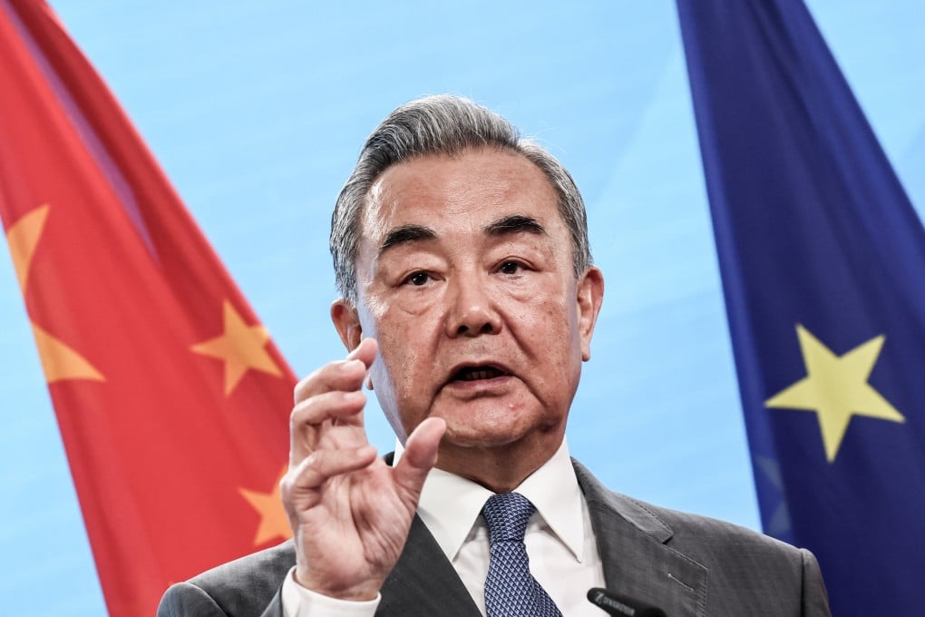 Chinese Foreign Minister Wang Yi speaks during a joint press conference with German Foreign Minister Johann Wadephui (not pictured) in Berlin Thursday. Photo: EPA