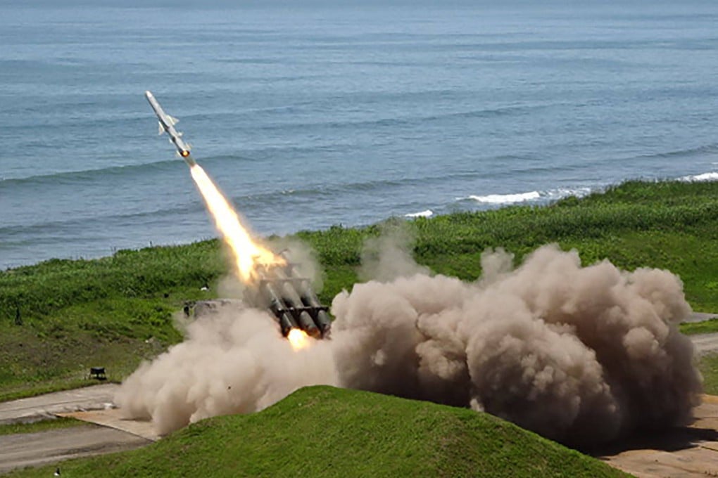 A Type-88 missile is test launched from an anti-aircraft firing range in Shinhidaka on Japan’s northern island of Hokkaido on June 24. Photo: Japan Ground Self-Defence Force / AFP