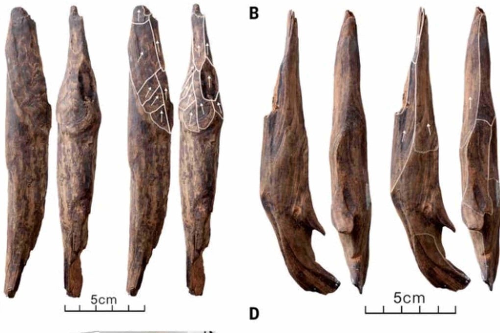 Artefacts unearthed in Yunnan province suggest wooden tools were widely used in southwest China 300,000 years ago. Photo: Handout