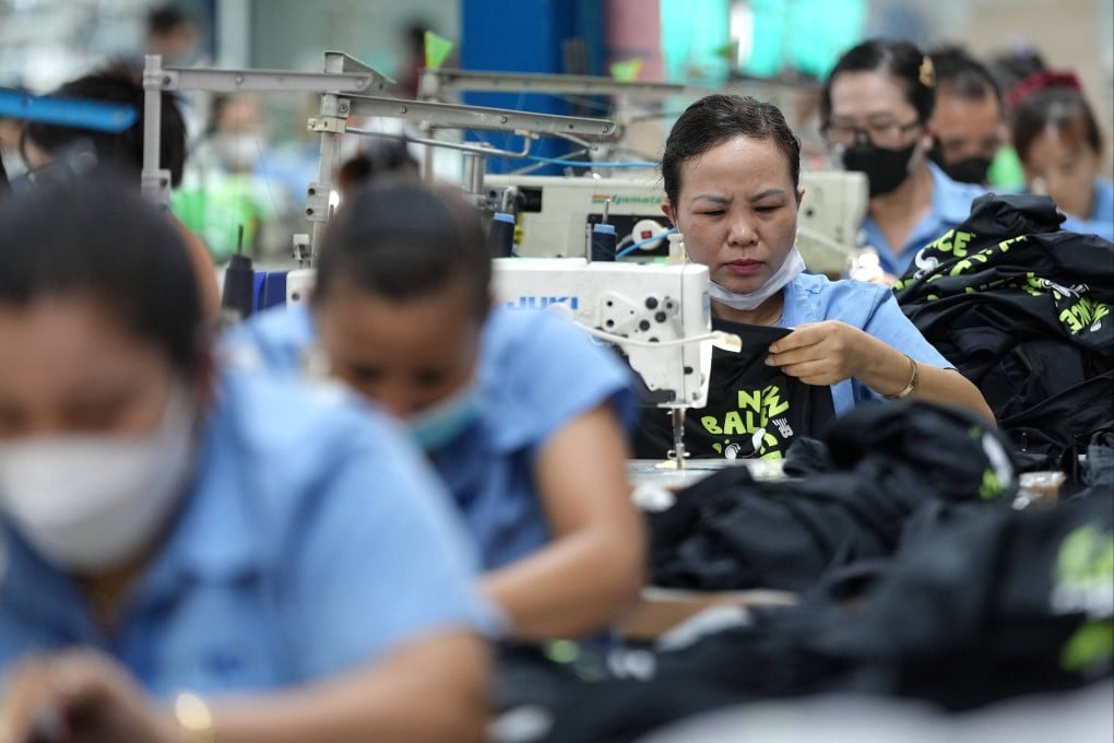 Vietnamese garment factory workers in Ho Chi Minh City on April 3. Photo: AFP