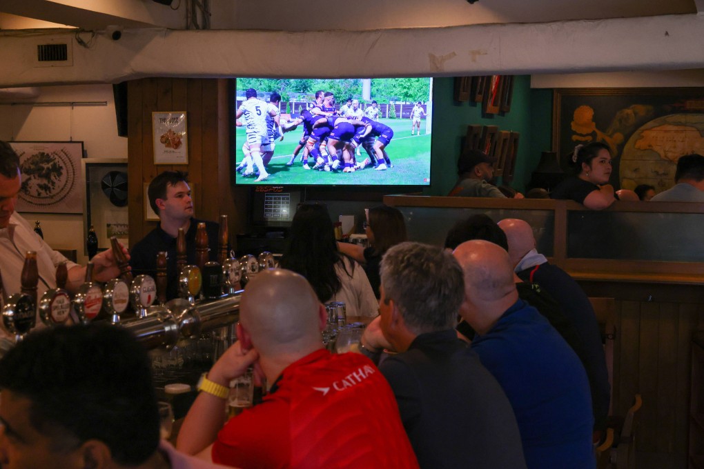 Rugby fans at The Globe cheering on Hong Kong against South Korea. Photo: Nora Tam