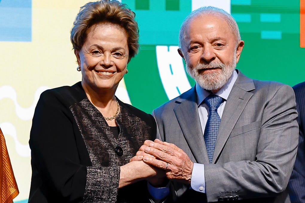 Brazilian President Luiz Inacio Lula da Silva and New Development Bank president Dilma Rousseff at the annual meeting of the Brics bank in Rio de Janeiro, Brazil, on Friday. Photo: Handout