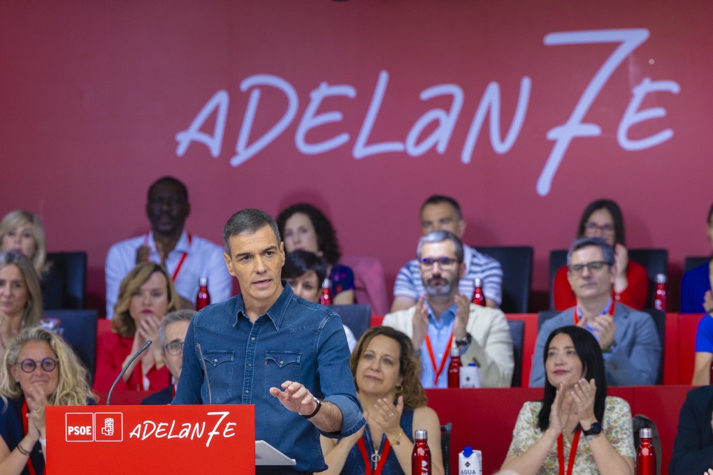 Spanish Prime Minister Pedro Sanchez attends a ruling party meeting in Madrid on July 5. Photo: EPA/PSOE