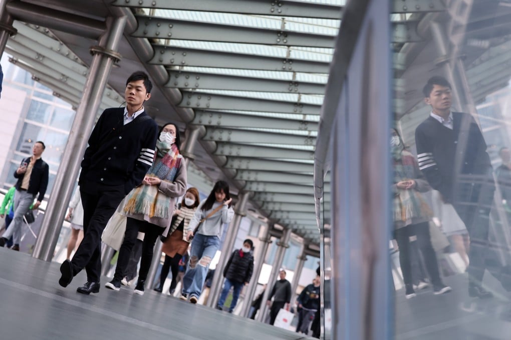 People heading to offices in Central business district, Hong Kong. Photo: Nora Tam
