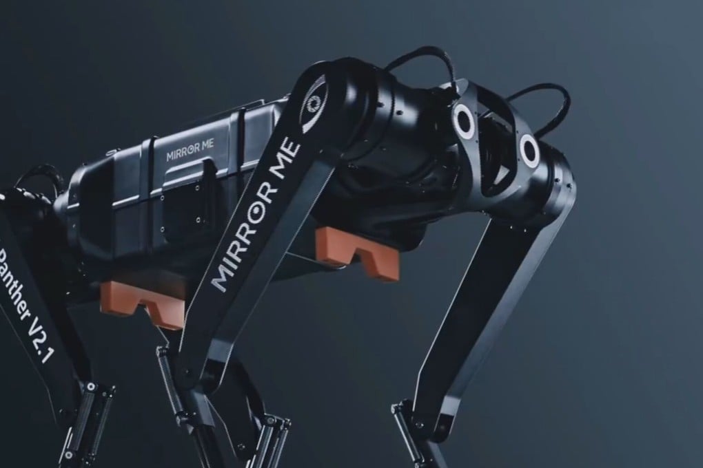 A four-legged robot developed by Mirror Me completed a distance of 100 metres in 13.17 seconds. Photo: Handout