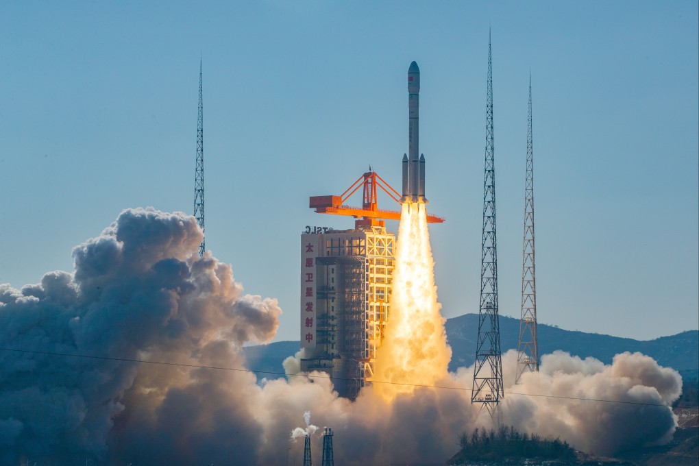 Satellites destined for the Qianfan, or Thousand Sails, constellation blast off on a Long March 6 rocket from a launch site in central China in January. Photo: Xinhua