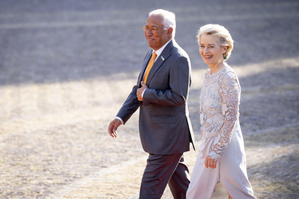 President of the European Commission Ursula von der Leyen (right) and European Council President Antonio Costa will attend a China-EU summit on July 24-25. Diplomats from both sides have expressed doubt that there will be substantial progress on big issues. Photo: EPA