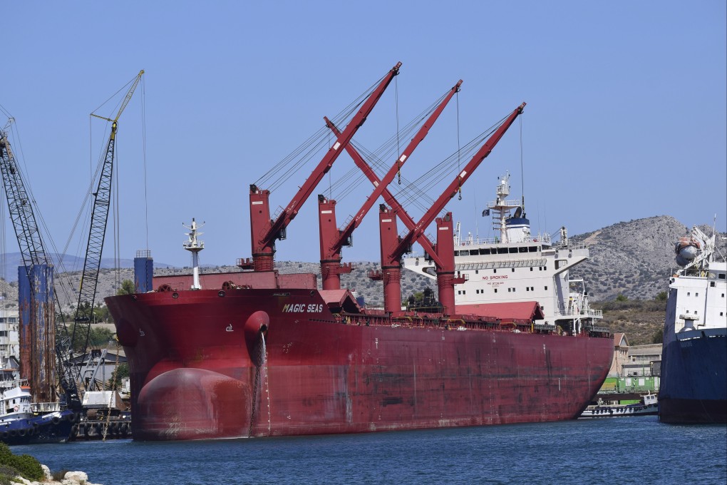 The Liberian-flagged bulk carrier Magic Seas. File photo: Nektarios Papadakis via AP