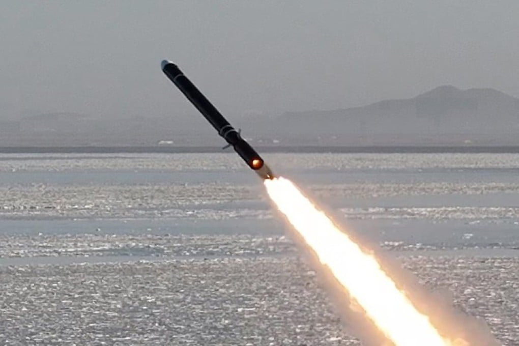 A cruise missile is launched from an undisclosed location in North Korea on February 26. Photo: EPA-EFE