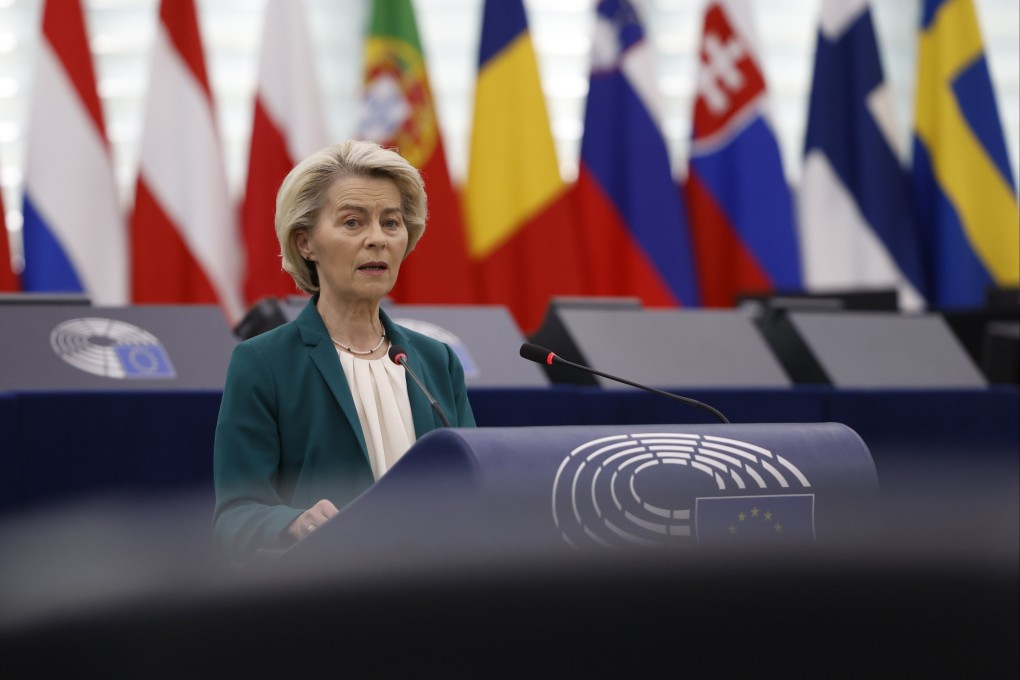 European Commission President Ursula von der Leyen told the European Parliament that China was “ de facto enabling Russia’s war economy”.  Photo: EPA