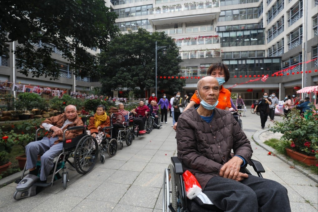 Residents attend a Chinese New Year fair at a home for the elderly in the Nansha district of Guangzhou city on February 3, 2024. Photo: Xiaomei Chen