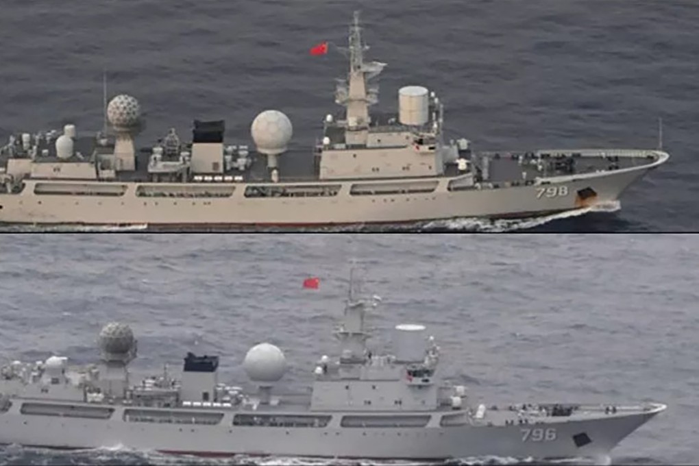 The Yuhengxing (hull number 798) and the Kaiyangxing (hull number 796) are among the PLA Navy’s Type 815A vessels making their presence felt in regional waters. Photo: Handout