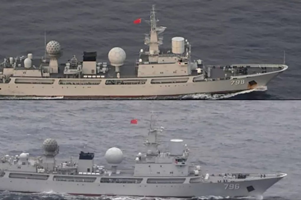 The Yuhengxing (hull number 798) and the Kaiyangxing (hull number 796) are among the PLA Navy’s Type 815A vessels making their presence felt in regional waters. Photo: Handout
