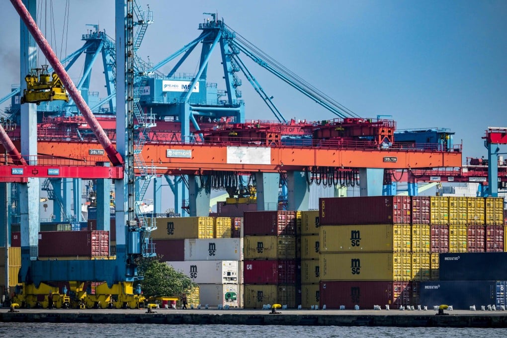 Stacks of cargo containers at the Jakarta International Container Terminal in Tanjung Priok Port on Monday. The US has decided to maintain 32 per cent tariffs on Indonesia. Photo: AFP