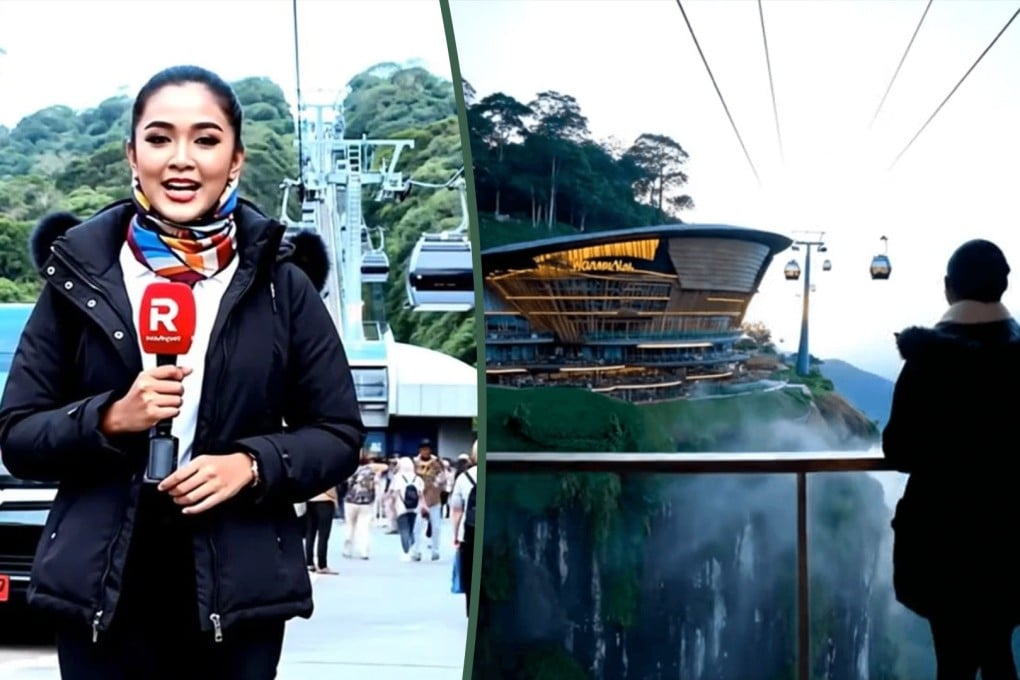 An elderly Malaysian couple drove for hours to find a tour site after watching an artificial intelligence-generated video, unaware that the whole thing was fictional. Photo: SCMP composite/Facebook@Nurul Afzarina Mokhtar