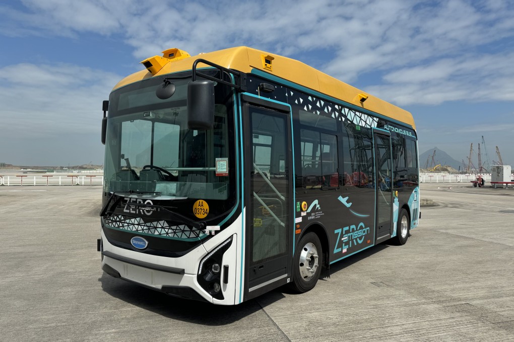 Two driverless buses collided at Hong Kong International Airport on June 22. Photo: SCMP Pictures