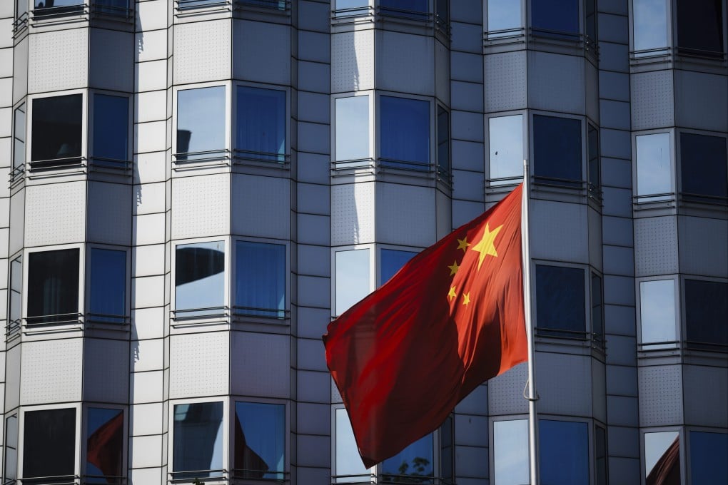 The Chinese national flag waves in front of Beijing’s embassy in Berlin in April 2024. Photo: AP