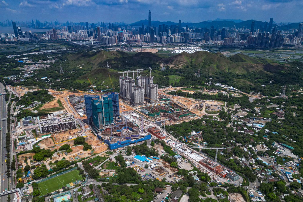 An aerial view of the site for Kwu Tung MTR station, part of the Northern Link railway. Photo: Eugene Lee