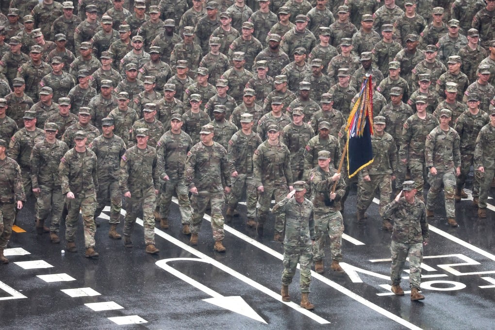 US troops take part in a military parade in Seoul in 2023. Photo: Yonhap/dpa