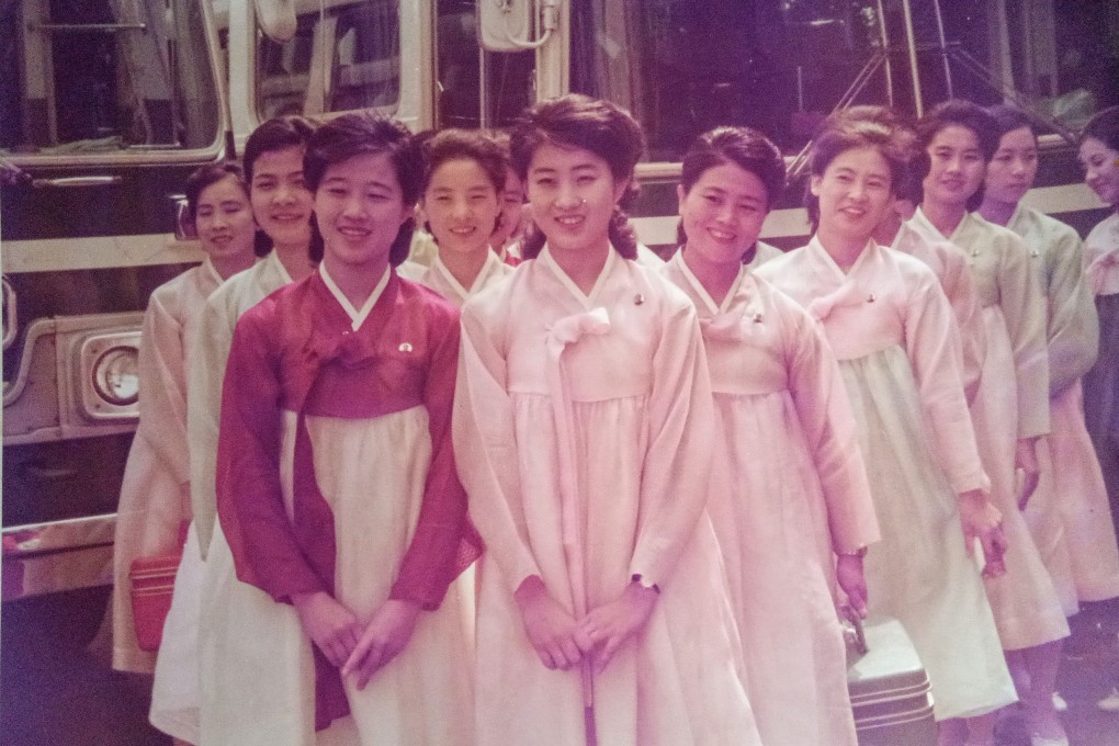 Ko Yong-hui (centre, in pink) with her friends in Japan. Photo: Yoji Gomi
