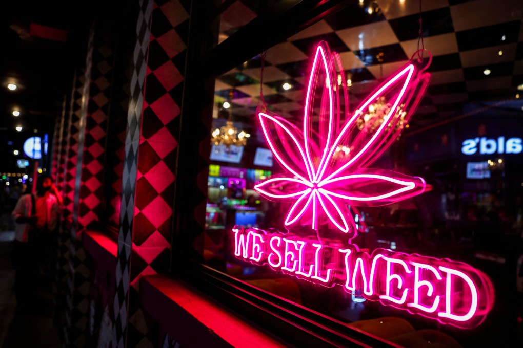 A cannabis shop on Sukhumvit Road, one of the most popular tourist spots in Bangkok, Thailand. Photo: Reuters
