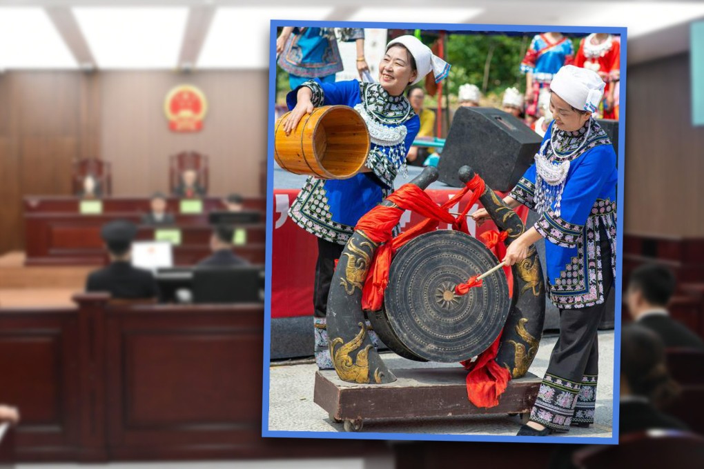 Some courts in China have hired traditional folk singers to help mediate legal disputes. Photo: SCMP composite/Sohu