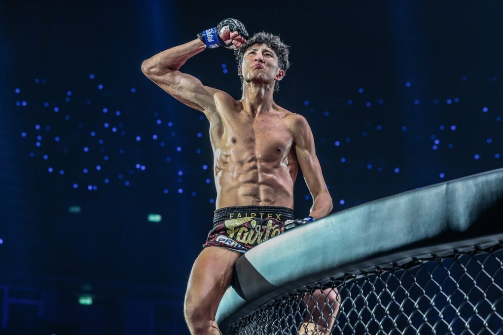 Nabil Anane was handed his belt inside the ring at ONE Friday Fights 114 last month, after Superlek Kiatmoo9 failed to make weight for their rematch in March. Photo: ONE Championship