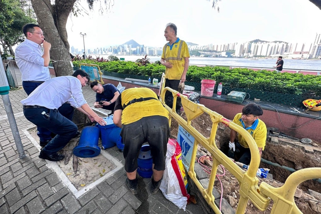 Hong Kong authorities say they have installed filters at the public water pipe supplying the estate, citing past experiences that such filters can effectively block sediments. Photo: Handout