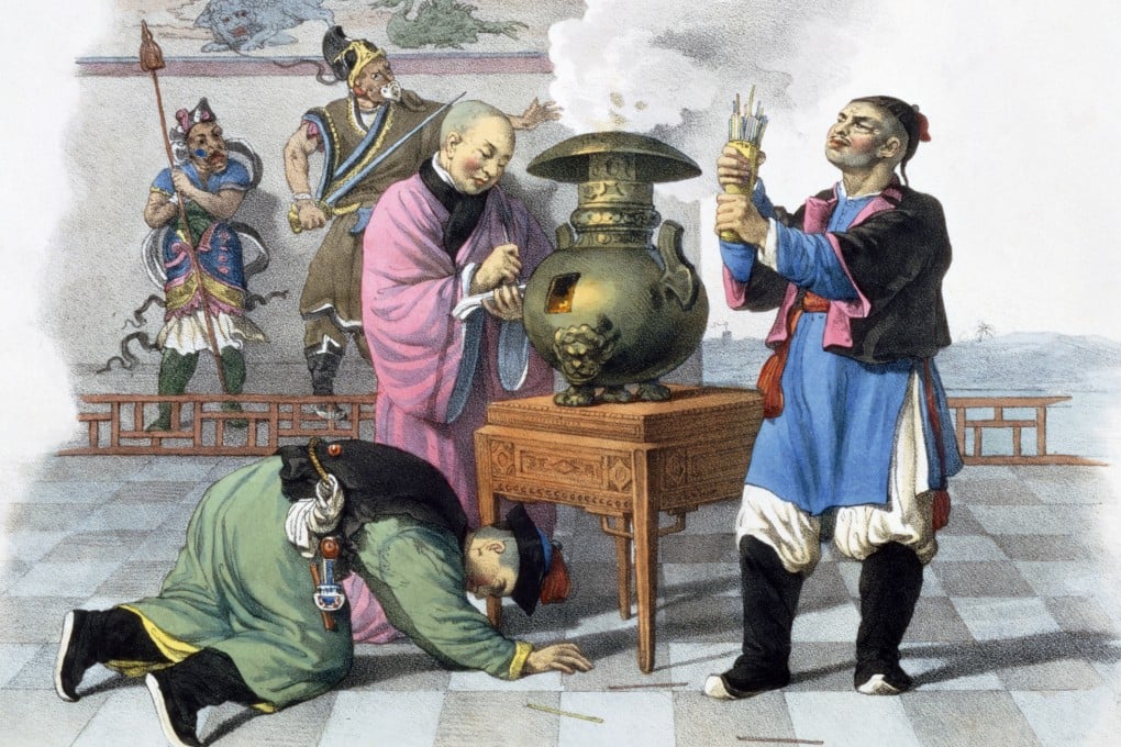 A painting depicts fortune-tellers in China in the 1800s. Although just a fad today, divination was serious business during the Shang dynasty. Photo: Historica Graphica Collection/Heritage Images/Getty Images