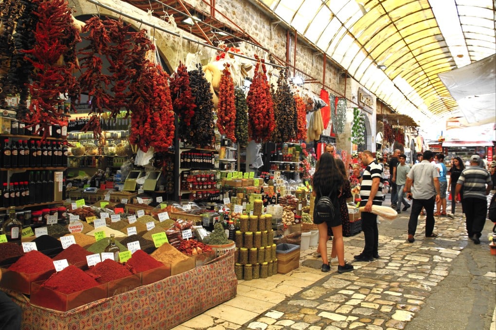 Uzun Carsi, a traditional market district in Antakya, capital of Hatay, where many stalls sell spices and other ingredients used in regional recipes. Photo: Shutterstock
