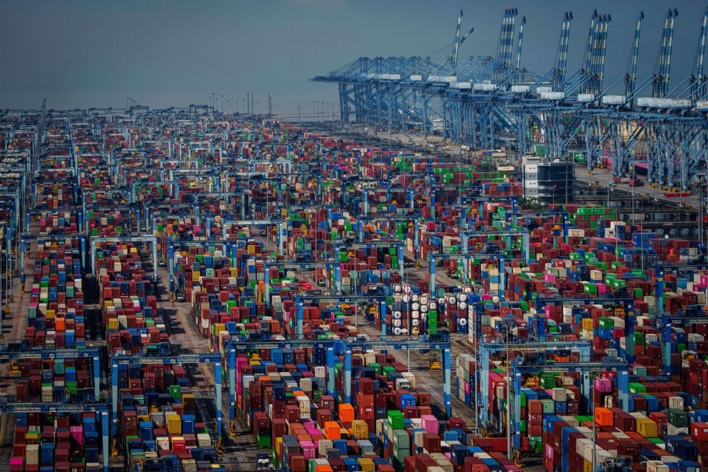 Shipping containers are stacked at Westport in Klang on the outskirts of Kuala Lumpur, Malaysia. The latest tariff salvos by US President Donald Trump have triggered widespread anxiety among Southeast Asia’s economies, most of which are reliant on US demand. Photo: AP