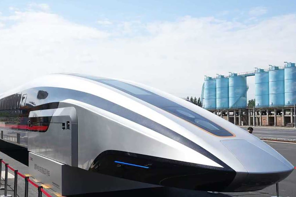 China’s railway authorities gave the public its first glimpse of a superfast maglev train this week in Beijing. The vehicle, which is currently undergoing testing, could cut travel times in half, according to experts. Photo: Handout
