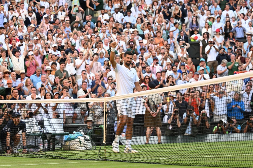 Novak Djokovic celebrates after beating Flavio Cobolli in the men’s singles quarter-final. Photo: Xinhua