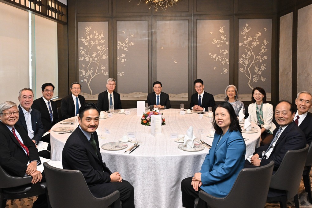 City leader John Lee meets with members of the Chief Executive’s Council of Advisers. Photo: Handout