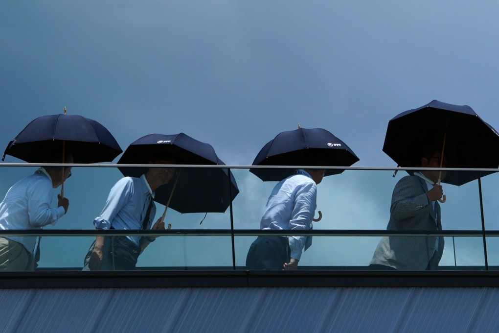 Tourists visit the Expo 2025 Osaka in Osaka, Japan, on Thursday. Japan has been hit by a searing heatwave. Photo: Xinhua