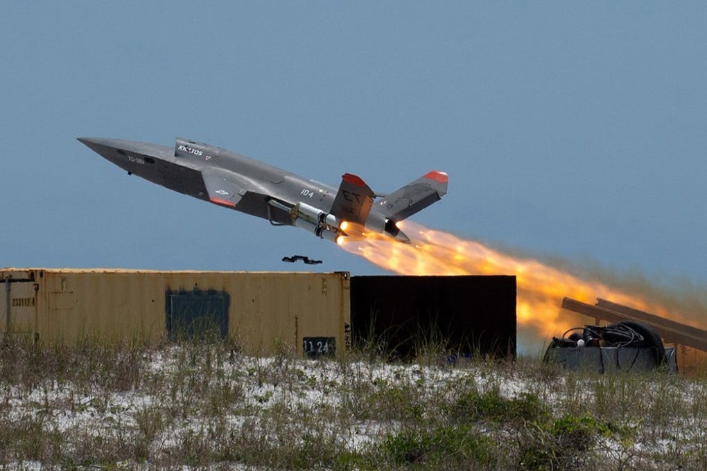 A US Air Force Valkyrie drone takes off during a training event at Eglin Air Force Base in the United States. Photo: Air Force Research Laboratory