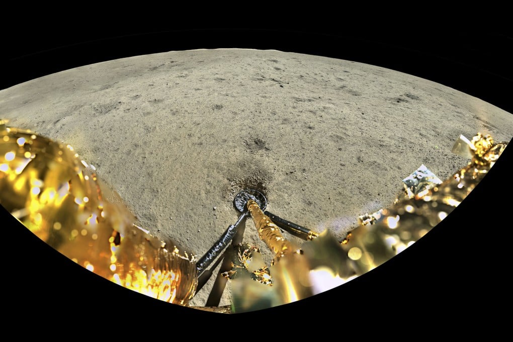 A view of the moon’s surface captured by a panoramic camera aboard the lander-ascender combination of China’s Chang’e-6 spacecraft. Photo: Xinhua via AP