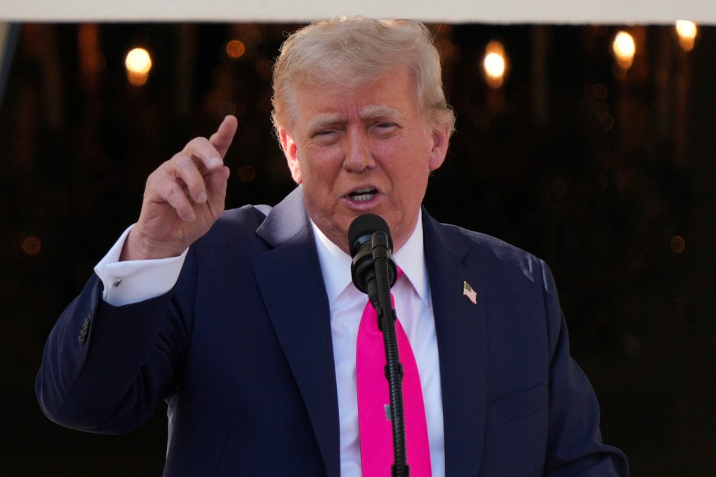 US President Donald Trump gestures as he speaks at the White House on July 4. Photo: Reuters