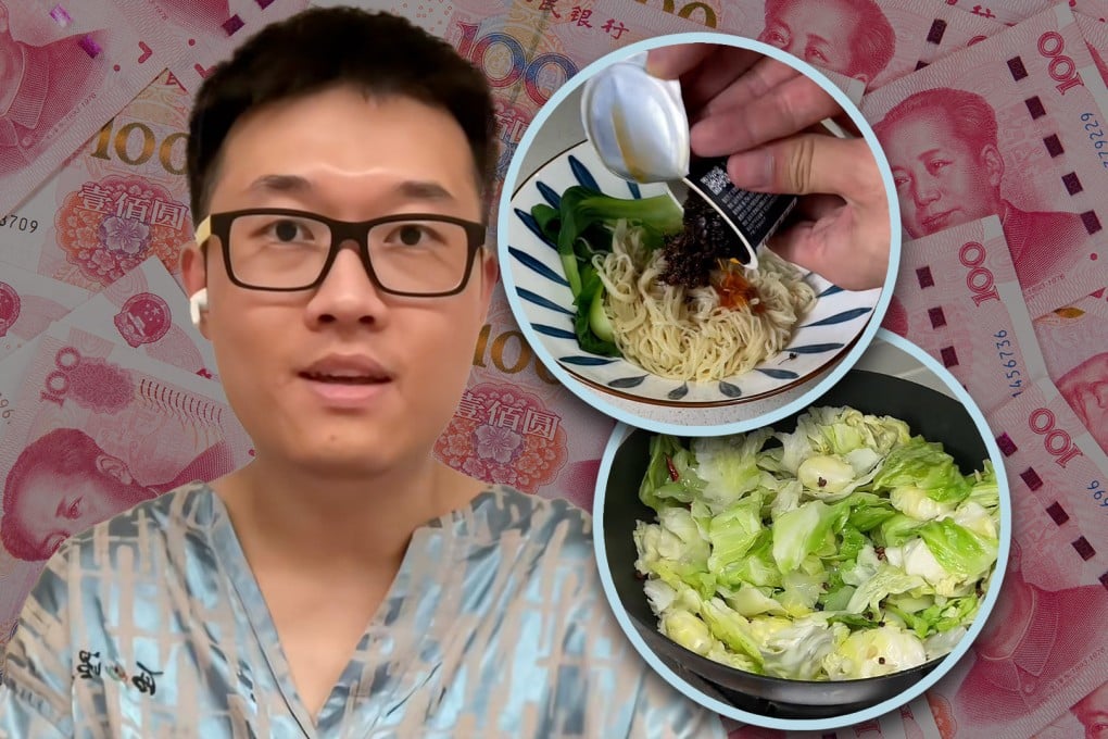 A frugal Chinese man manages to spend less than US$1 per meal, allowing him to save US$180,000 over six years for a flat for his parents. Photo: SCMP composite/Shutterstock/Douyin