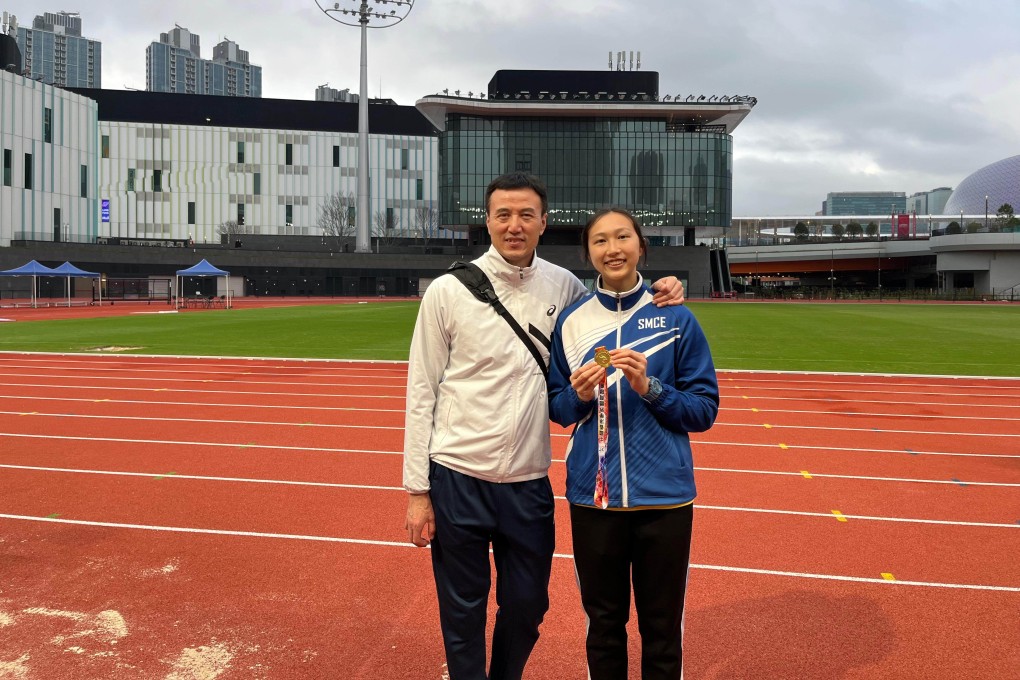 Tiffany Jia with her father Jia Dong-jin at Kai Tak Youth Sports Ground. Photo: Tiffany Jia