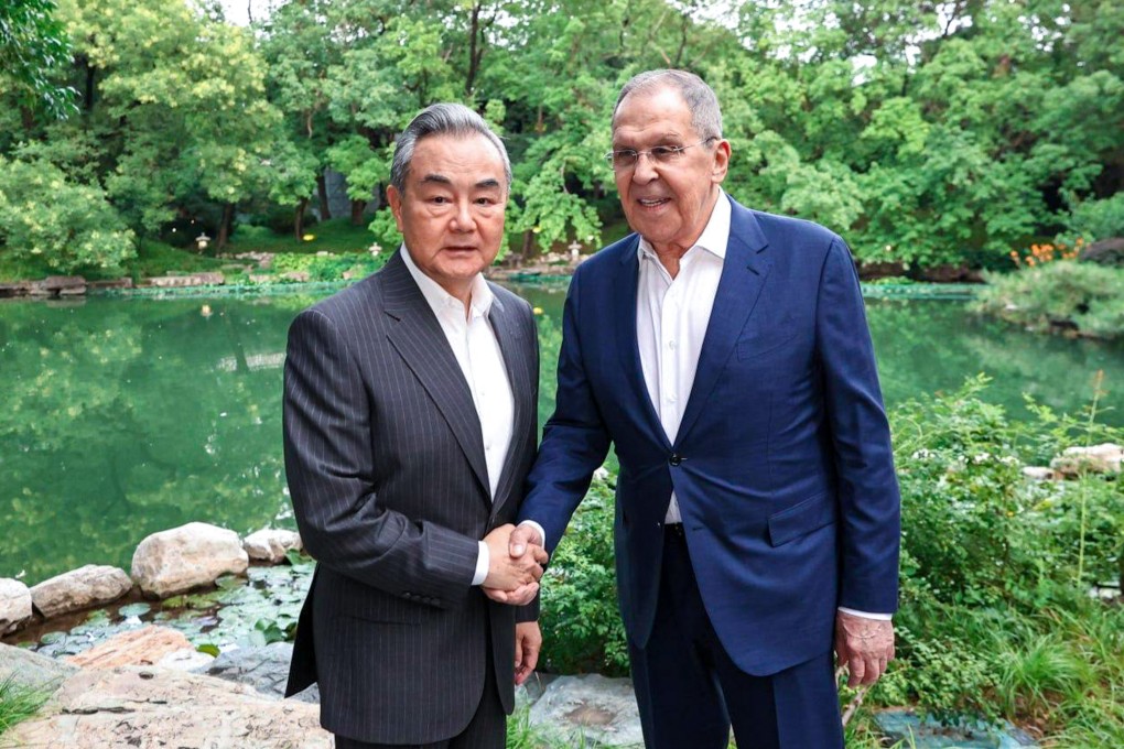 On Sunday, Chinese Foreign Minister Wang Yi met Russian Foreign Minister Sergey Lavrov, who arrived in China after a North Korea visit. It was the second Wang-Lavrov meeting within a week. Photo: EPA/Russian Foreign Ministry