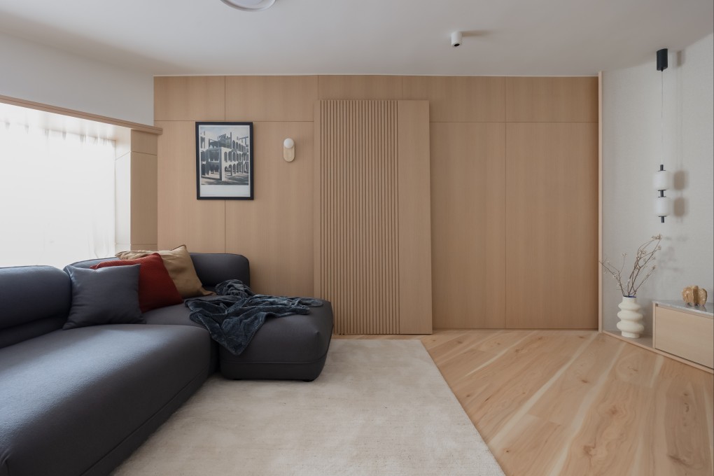 Living room in the Lam Tin flat designed by Root Design. Photo: Kitty Chu