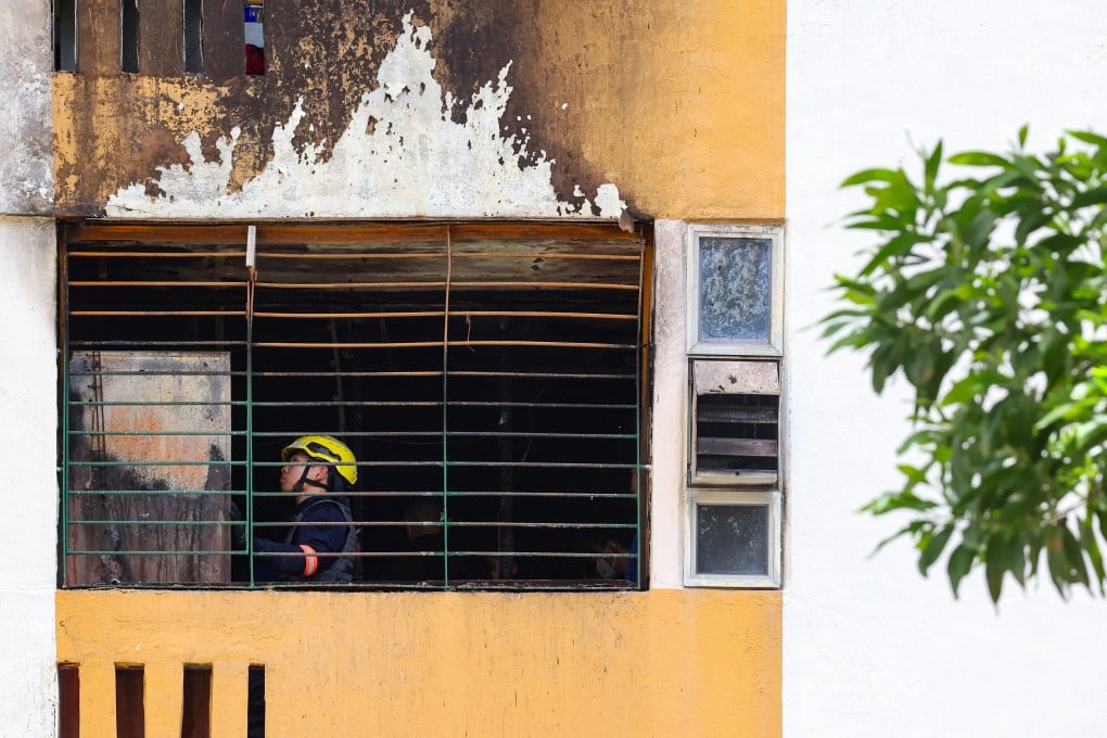 A fire broke out at a flat in Lai King Estate at around 5am on Monday. Photo: Jelly Tse